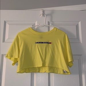yellow crop top